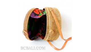 Balinese Original Circle Rattan Bags Hand Woven